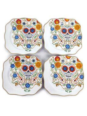 Disney NWOB Pixar Ceramic COCO Dessert Plates by Patina Vie, Set of 4, 8"
